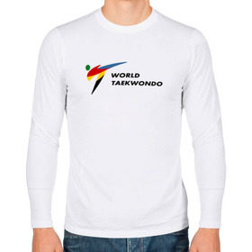 Мужской лонгслив хлопок с принтом World Taekwondo logo в городе Новоалтайск, 100% хлопок |  | world taekwondo | wt | логотип | тхэквондо
