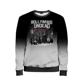 Детский свитшот 3D с принтом Hollywood Undead 3 в городе Новоалтайск, 100% полиэстер | свободная посадка, прямой крой, мягкая тканевая резинка на рукавах и понизу свитшота | hollywood undead | голливудская нежить