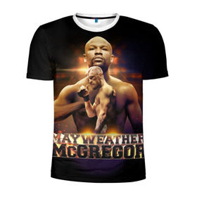 Мужская футболка 3D спортивная с принтом Mayweather vs McGregor в городе Новоалтайск, 100% полиэстер с улучшенными характеристиками | приталенный силуэт, круглая горловина, широкие плечи, сужается к линии бедра | конор макгрегор | флойд мейвезер