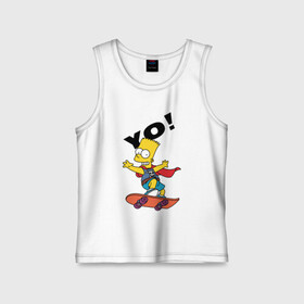 Детская майка хлопок с принтом Yo bart в городе Новоалтайск,  |  | bard | bart | can | jo | simpsons | simson | skate | the simpsons | yo | барт | доска | йо | йоу | симпсон | симпсоны | симсон | симсоны
