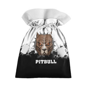 Подарочный 3D мешок с принтом Pitbull в городе Новоалтайск, 100% полиэстер | Размер: 29*39 см | Тематика изображения на принте: 3d | dog | pitbull | абстракция | животные | краска | собака | черно белый