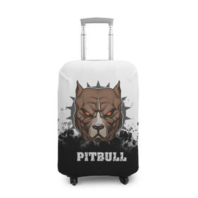 Чехол для чемодана 3D с принтом Pitbull в городе Новоалтайск, 86% полиэфир, 14% спандекс | двустороннее нанесение принта, прорези для ручек и колес | 3d | dog | pitbull | абстракция | животные | краска | собака | черно белый
