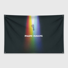 Флаг-баннер с принтом Imagine Dragons в городе Новоалтайск, 100% полиэстер | размер 67 х 109 см, плотность ткани — 95 г/м2; по краям флага есть четыре люверса для крепления | demons | evolve | mirrors | radioactive | драконы | космос | музыка | нло | ночь | поп | радуга | рок | свет