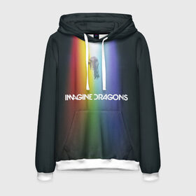 Мужская толстовка 3D с принтом Imagine Dragons в городе Новоалтайск, 100% полиэстер | двухслойный капюшон со шнурком для регулировки, мягкие манжеты на рукавах и по низу толстовки, спереди карман-кенгуру с мягким внутренним слоем. | demons | evolve | mirrors | radioactive | драконы | космос | музыка | нло | ночь | поп | радуга | рок | свет