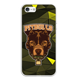 Чехол для iPhone 5/5S матовый с принтом Pitbulls в городе Новоалтайск, Силикон | Область печати: задняя сторона чехла, без боковых панелей | Тематика изображения на принте: dog | pitbulls | абстракция | геометрия | животные | собака | треугольники | цепь