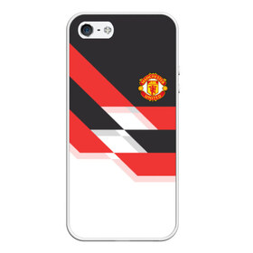 Чехол для iPhone 5/5S матовый с принтом Manchester United - Stripe в городе Новоалтайск, Силикон | Область печати: задняя сторона чехла, без боковых панелей | manchester united | stripe | манчестер юнайтед | футбол