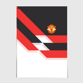 Постер с принтом Manchester United - Stripe в городе Новоалтайск, 100% бумага
 | бумага, плотность 150 мг. Матовая, но за счет высокого коэффициента гладкости имеет небольшой блеск и дает на свету блики, но в отличии от глянцевой бумаги не покрыта лаком | manchester united | stripe | манчестер юнайтед | футбол