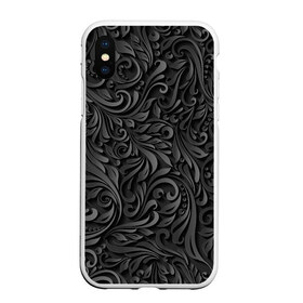 Чехол для iPhone XS Max матовый Вырезанный Узор: в городе Новоалтайск, Силикон | Область печати: задняя сторона чехла, без боковых панелей | абстракция | бумага | вензаль | гжель | дерево | деревянный | завиток | заросли | лилия | листь | ночь | резьба | роспись | серый | тени | тропики | хохлома | цветок | цветы | черный