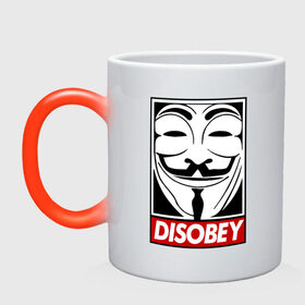 Кружка хамелеон с принтом DISOBEY в городе Новоалтайск, керамика | меняет цвет при нагревании, емкость 330 мл | 