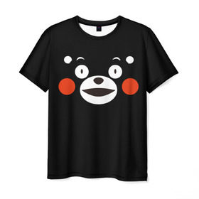 Мужская футболка 3D с принтом Kumamon в городе Новоалтайск, 100% полиэфир | прямой крой, круглый вырез горловины, длина до линии бедер | Тематика изображения на принте: kumamon | во имя сатаны | во славу сатане | кумамон