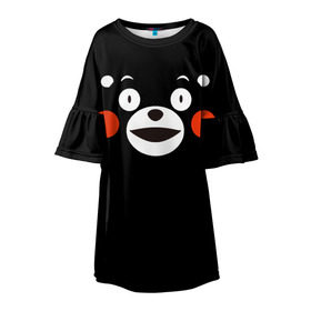 Детское платье 3D Kumamon: в городе Новоалтайск, 100% полиэстер | прямой силуэт, чуть расширенный к низу. Круглая горловина, на рукавах — воланы | kumamon | во имя сатаны | во славу сатане | кумамон