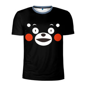 Мужская футболка 3D спортивная с принтом Kumamon в городе Новоалтайск, 100% полиэстер с улучшенными характеристиками | приталенный силуэт, круглая горловина, широкие плечи, сужается к линии бедра | kumamon | во имя сатаны | во славу сатане | кумамон