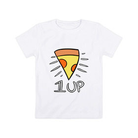 Детская футболка хлопок с принтом Pizza Life в городе Новоалтайск, 100% хлопок | круглый вырез горловины, полуприлегающий силуэт, длина до линии бедер | dendy | food | game | italy | life | mario | pizza | еда | жизнь | игра | италия | пицца | пища | повар | приставка