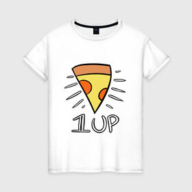 Женская футболка хлопок с принтом Pizza Life в городе Новоалтайск, 100% хлопок | прямой крой, круглый вырез горловины, длина до линии бедер, слегка спущенное плечо | dendy | food | game | italy | life | mario | pizza | еда | жизнь | игра | италия | пицца | пища | повар | приставка