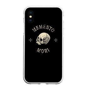 Чехол для iPhone XS Max матовый с принтом Memento Mori в городе Новоалтайск, Силикон | Область печати: задняя сторона чехла, без боковых панелей | death | skull | кости | цитата