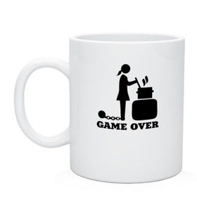 Кружка с принтом Game over в городе Новоалтайск, керамика | объем — 330 мл, диаметр — 80 мм. Принт наносится на бока кружки, можно сделать два разных изображения | борщ | девичник | замуж | конец игры | невеста | подружка невесты
