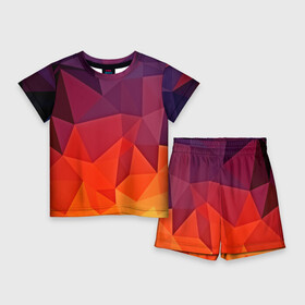 Детский костюм с шортами 3D с принтом Geometric в городе Новоалтайск,  |  | abstract | abstraction | color | geometry | mirror | polygon | абстракция | геометрия | грани | линии | полигоны | сочетания | треугольники