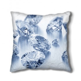 Подушка 3D с принтом Blue diamonds в городе Новоалтайск, наволочка – 100% полиэстер, наполнитель – холлофайбер (легкий наполнитель, не вызывает аллергию). | состоит из подушки и наволочки. Наволочка на молнии, легко снимается для стирки | beautiful | blue | bright | color | diamond | diamonds | mineral | minerals | original | stone | stones | white | белое | белый | камень | камни | красивое | красота | минерал | цвет | яркое