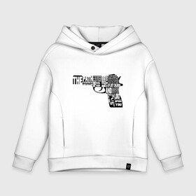 Детское худи Oversize хлопок с принтом Pulp Fiction в городе Новоалтайск, френч-терри — 70% хлопок, 30% полиэстер. Мягкий теплый начес внутри —100% хлопок | боковые карманы, эластичные манжеты и нижняя кромка, капюшон на магнитной кнопке | 25 17 | 2517 | библия | криминальное чтиво | оружие | пистолет | самюэль джексон | цитата | эклезиаст