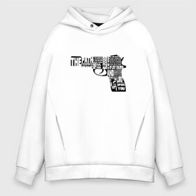 Мужское худи Oversize хлопок с принтом Pulp Fiction в городе Новоалтайск, френч-терри — 70% хлопок, 30% полиэстер. Мягкий теплый начес внутри —100% хлопок | боковые карманы, эластичные манжеты и нижняя кромка, капюшон на магнитной кнопке | 25 17 | 2517 | библия | криминальное чтиво | оружие | пистолет | самюэль джексон | цитата | эклезиаст
