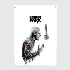 Постер с принтом Linkin Park в городе Новоалтайск, 100% бумага
 | бумага, плотность 150 мг. Матовая, но за счет высокого коэффициента гладкости имеет небольшой блеск и дает на свету блики, но в отличии от глянцевой бумаги не покрыта лаком | chester | rip | альтернатива | линкин парк | рок | солист | умер честер беннингтон