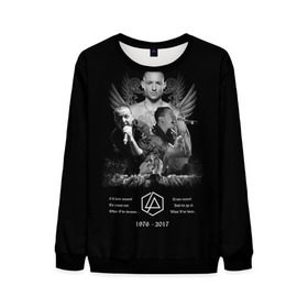 Мужской свитшот 3D с принтом Chester Bennington в городе Новоалтайск, 100% полиэстер с мягким внутренним слоем | круглый вырез горловины, мягкая резинка на манжетах и поясе, свободная посадка по фигуре | Тематика изображения на принте: chester bennington | рок