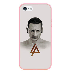 Чехол для iPhone 5/5S матовый с принтом Chester Bennington в городе Новоалтайск, Силикон | Область печати: задняя сторона чехла, без боковых панелей | chester bennington | рок