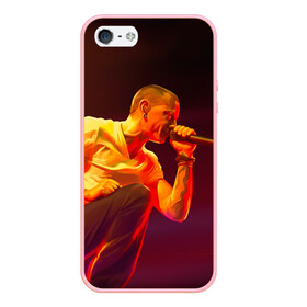 Чехол для iPhone 5/5S матовый с принтом Chester Bennington в городе Новоалтайск, Силикон | Область печати: задняя сторона чехла, без боковых панелей | chester bennington | рок