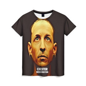 Женская футболка 3D с принтом Chester Bennington в городе Новоалтайск, 100% полиэфир ( синтетическое хлопкоподобное полотно) | прямой крой, круглый вырез горловины, длина до линии бедер | 3d | chester bennington | grey daze | linkin park | stone temple pilots | альтернатива | беннингтон | музыка | честер