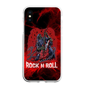 Чехол для iPhone XS Max матовый с принтом Мертвый гитарист в городе Новоалтайск, Силикон | Область печати: задняя сторона чехла, без боковых панелей | rock | ворон | гитара | гитарист | жанр | космос | красный | мертвец | металл | музыка | надпись | панк | песня | птицы | рок | рок н рол | скелет | стиль | хард | хой | цепи | череп | я люблю рок