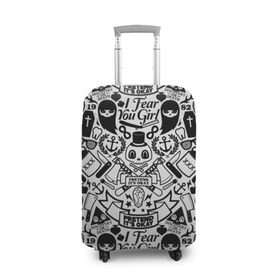 Чехол для чемодана 3D с принтом Tokyo Tattoo Sticker Bomb в городе Новоалтайск, 86% полиэфир, 14% спандекс | двустороннее нанесение принта, прорези для ручек и колес | casual | design | pattern | ray ban | skull | street | texture | urban | дизайн | индеец | мода | очки | повтор | принт | стикербомб | стикеры | тату | текстура | узор | улица | хулиган | череп | шляпа