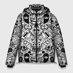 Мужская зимняя куртка 3D с принтом Tokyo Tattoo Sticker Bomb в городе Новоалтайск, верх — 100% полиэстер; подкладка — 100% полиэстер; утеплитель — 100% полиэстер | длина ниже бедра, свободный силуэт Оверсайз. Есть воротник-стойка, отстегивающийся капюшон и ветрозащитная планка. 

Боковые карманы с листочкой на кнопках и внутренний карман на молнии. | casual | design | pattern | ray ban | skull | street | texture | urban | дизайн | индеец | мода | очки | повтор | принт | стикербомб | стикеры | тату | текстура | узор | улица | хулиган | череп | шляпа