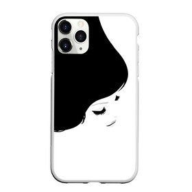 Чехол для iPhone 11 Pro матовый с принтом Лицо и волосы девушки в городе Новоалтайск, Силикон |  | белое | брови | волосы | глаза | голова | губы | девочка | девушка | женщина | инь янь | красивая | переход | текстура | черное