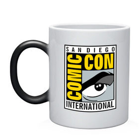 Кружка хамелеон с принтом Comic con San Diego в городе Новоалтайск, керамика | меняет цвет при нагревании, емкость 330 мл | california | comics | dark horse | san diego | комиксы | конвенция комиксов | косплей | сан диего | фанарт | фанфик
