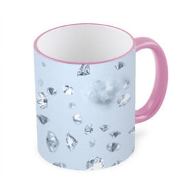 Кружка 3D с принтом Flying diamonds в городе Новоалтайск, керамика | ёмкость 330 мл | beautiful | blue | brilliant | diamond | diamonds | mineral | minerals | purple | stone | stones | white | белый | богатство | бриллиант | бриллианты | камень | камни | красивое | красота | минерал | минералы