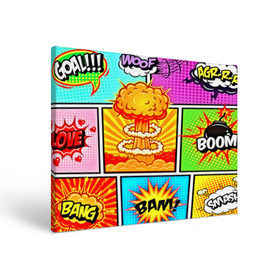 Холст прямоугольный с принтом Pop Art в городе Новоалтайск, 100% ПВХ |  | 3d | boom | арт | взрывы | надписи | поп арт