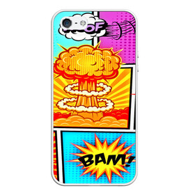 Чехол для iPhone 5/5S матовый с принтом Pop Art в городе Новоалтайск, Силикон | Область печати: задняя сторона чехла, без боковых панелей | Тематика изображения на принте: 3d | boom | арт | взрывы | надписи | поп арт