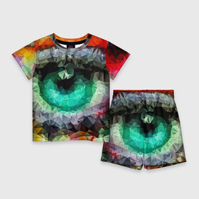 Детский костюм с шортами 3D с принтом eyes swag в городе Новоалтайск,  |  | 3d | abstraction | daylight | daylights | eyes | glimmers | lights | peepers | polygon | swag | triangle | абстракция | геометрия | глаза | гляделки | естественное освещение | рассвет