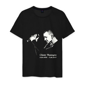 Мужская футболка хлопок с принтом Chester Bennington в городе Новоалтайск, 100% хлопок | прямой крой, круглый вырез горловины, длина до линии бедер, слегка спущенное плечо. | bennington | chester | hip hop | linkin | mike | music | park | punk | rap | rip | rock | shinoda | song | альтернатива | беннингтон | гитара | группа | жизнь | звук | концерт | линкин | майк | метал | музыка | панк | парк | песня | рок | рэп | х
