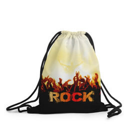 Рюкзак-мешок 3D с принтом Rock концерт в городе Новоалтайск, 100% полиэстер | плотность ткани — 200 г/м2, размер — 35 х 45 см; лямки — толстые шнурки, застежка на шнуровке, без карманов и подкладки | rock | в толпу | гитара | группа | дым | жанр | концерт | металл | музыка | надпись | панк | певец | песня | прыжок | рок | рок н рол | руки | стиль | хард | хой | я люблю рок