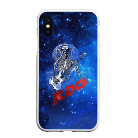 Чехол для iPhone XS Max матовый с принтом Мертвый гитарист в городе Новоалтайск, Силикон | Область печати: задняя сторона чехла, без боковых панелей | rock | гитара | скелет | я люблю рок