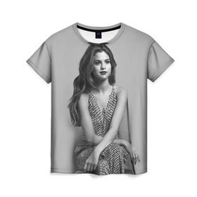 Женская футболка 3D с принтом Selena Gomez в городе Новоалтайск, 100% полиэфир ( синтетическое хлопкоподобное полотно) | прямой крой, круглый вырез горловины, длина до линии бедер | selena gomez