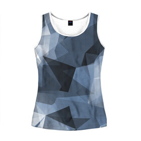 Женская майка 3D с принтом Camo - Black & Blue (Чёрно-синий камуфляж) в городе Новоалтайск, 100% полиэстер | круглая горловина, прямой силуэт, длина до линии бедра | 0x00000123 | camo | битый | камуфляж | пиксель | синий