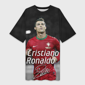 Платье-футболка 3D с принтом Криштиану Роналду в городе Новоалтайск,  |  | cristiano ronaldo | fifa | madrid | portugal | real | respect | uefa | автограф | игрок | криштиану | лучший | мадрид | мира | португалия | реал | роналду | сборная | футбол