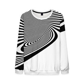Мужской свитшот 3D с принтом Black&White illusion в городе Новоалтайск, 100% полиэстер с мягким внутренним слоем | круглый вырез горловины, мягкая резинка на манжетах и поясе, свободная посадка по фигуре | 3d | абстракции | иллюзия | линии | полосы | черно белые