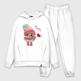 Мужской костюм хлопок OVERSIZE с принтом Cute в городе Новоалтайск,  |  | owl | арт | девушкам | животные | надписи | птица | сердечки | сова