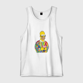 Мужская майка хлопок с принтом Homer в городе Новоалтайск, 100% хлопок |  | bart | homer | simpsons | барт | гомер | еда | мультфильм | отец | папа | пончик | радуга | симпсоны | спрингфилд | хиппи | цвет
