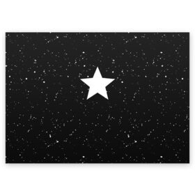 Поздравительная открытка с принтом Super Star в городе Новоалтайск, 100% бумага | плотность бумаги 280 г/м2, матовая, на обратной стороне линовка и место для марки
 | black | milk | блэк | брызги | звезда | милк | текстура | узор
