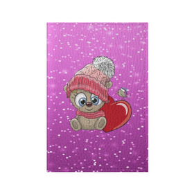 Обложка для паспорта матовая кожа с принтом Teddy baby в городе Новоалтайск, натуральная матовая кожа | размер 19,3 х 13,7 см; прозрачные пластиковые крепления | Тематика изображения на принте: 3d | арт | блеск | зима | квадратики | кубики | медведь | милые | плюшевый | сердечки | тедди | текстура
