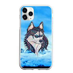 Чехол для iPhone 11 Pro матовый с принтом Siberian Husky в городе Новоалтайск, Силикон |  | at | bowwow | dog | hound | pooch | арт | гончая | гончая собака | горы | деревья | лес | снег | собака | хаски | холод